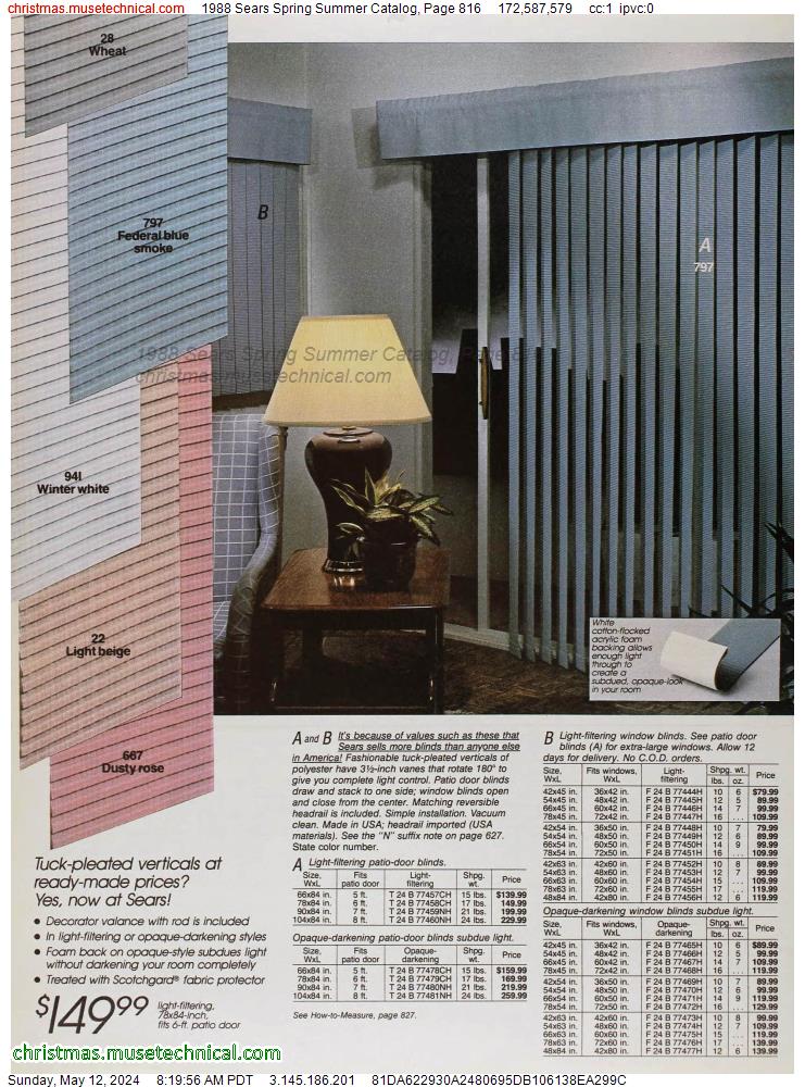 1988 Sears Spring Summer Catalog, Page 816
