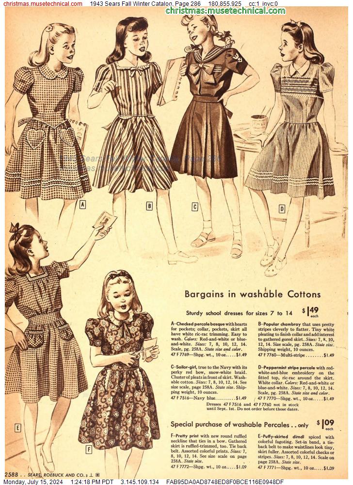 1943 Sears Fall Winter Catalog, Page 286