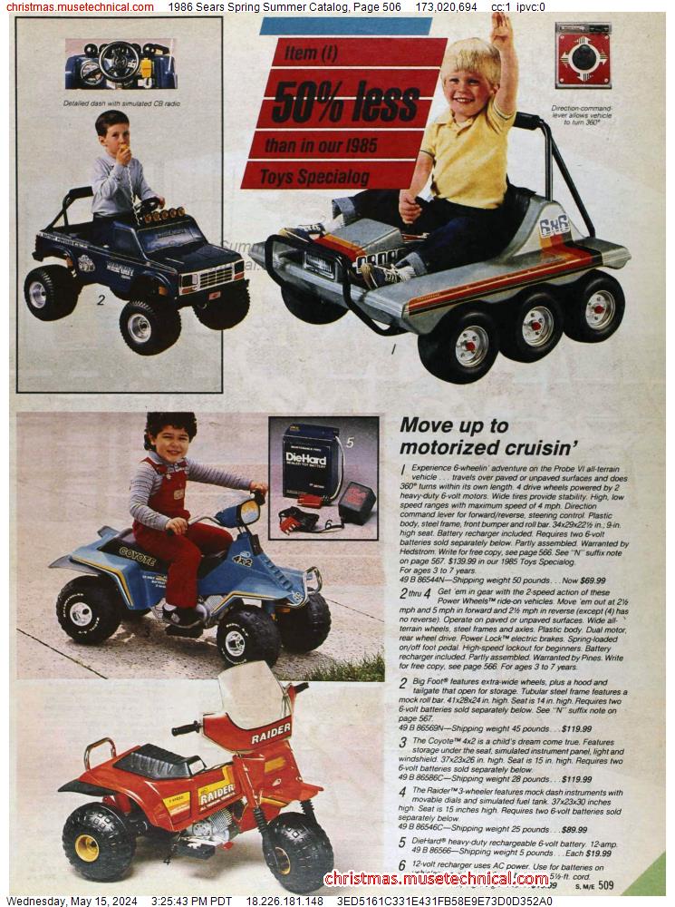 1986 Sears Spring Summer Catalog, Page 506