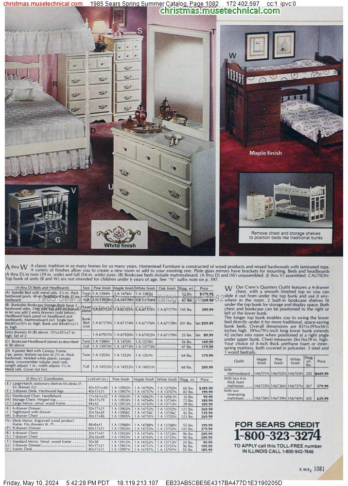 1985 Sears Spring Summer Catalog, Page 1082