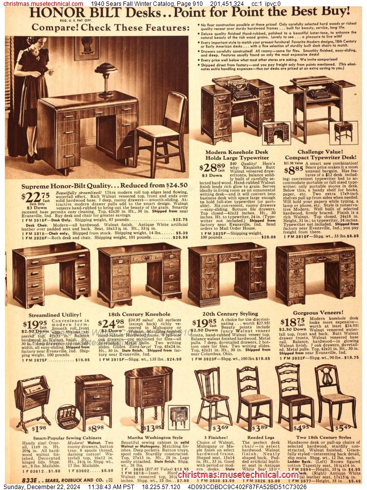 1940 Sears Fall Winter Catalog, Page 910