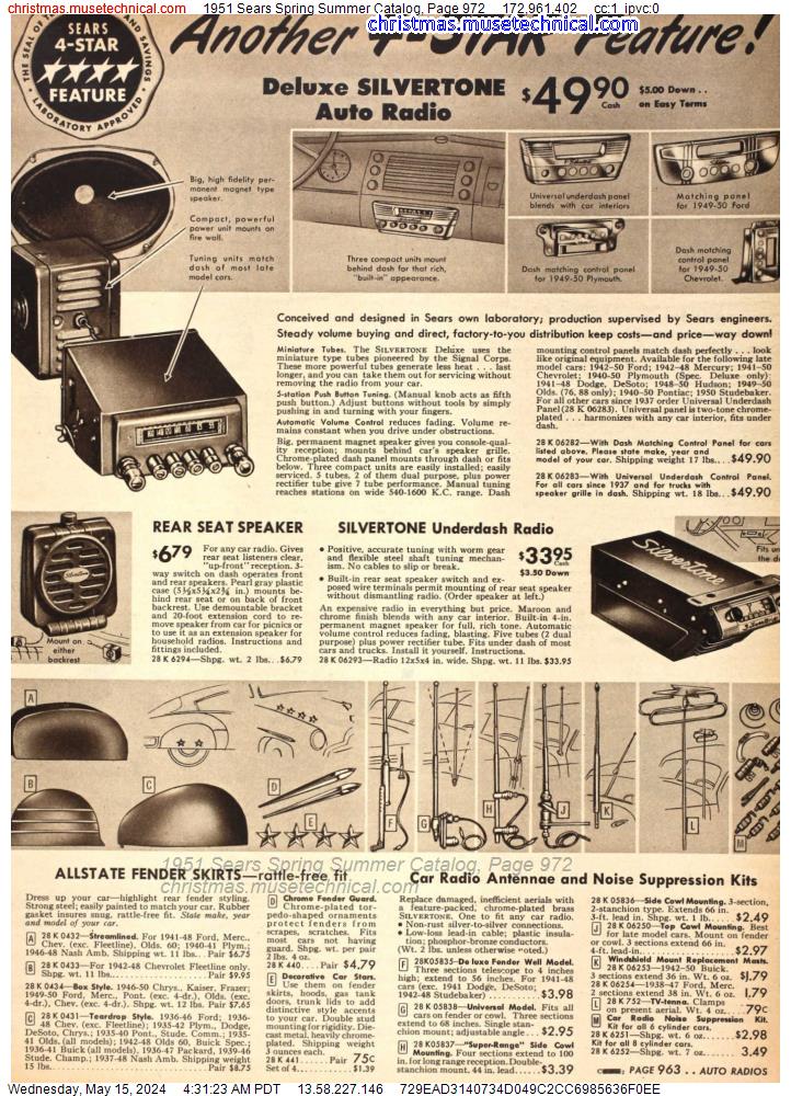 1951 Sears Spring Summer Catalog, Page 972