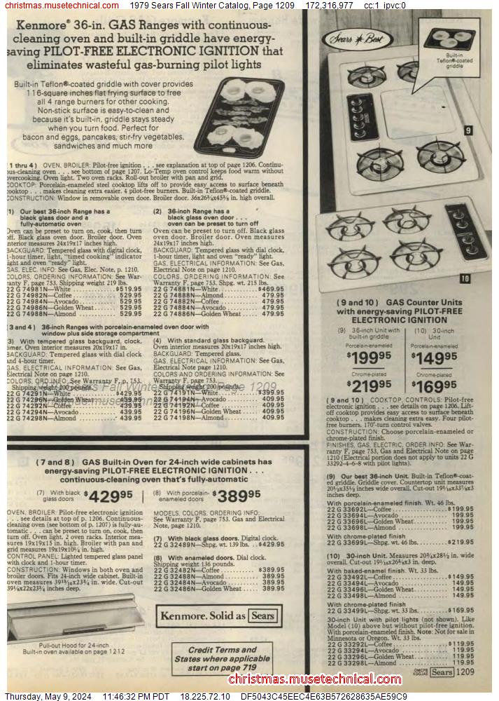 1979 Sears Fall Winter Catalog, Page 1209