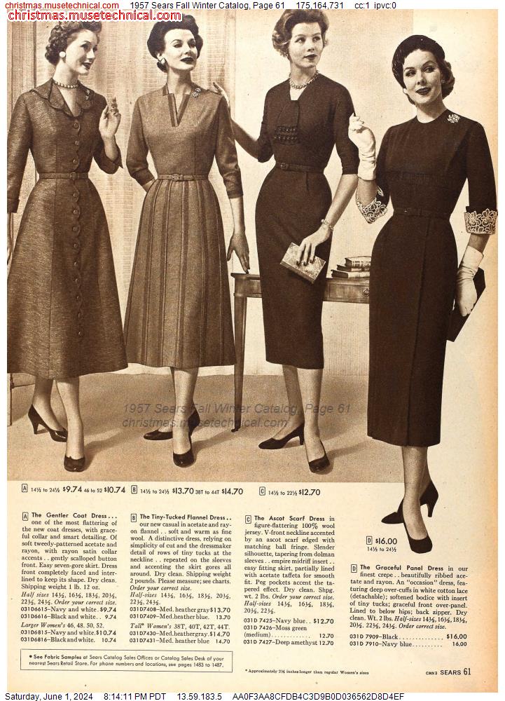 1957 Sears Fall Winter Catalog, Page 61