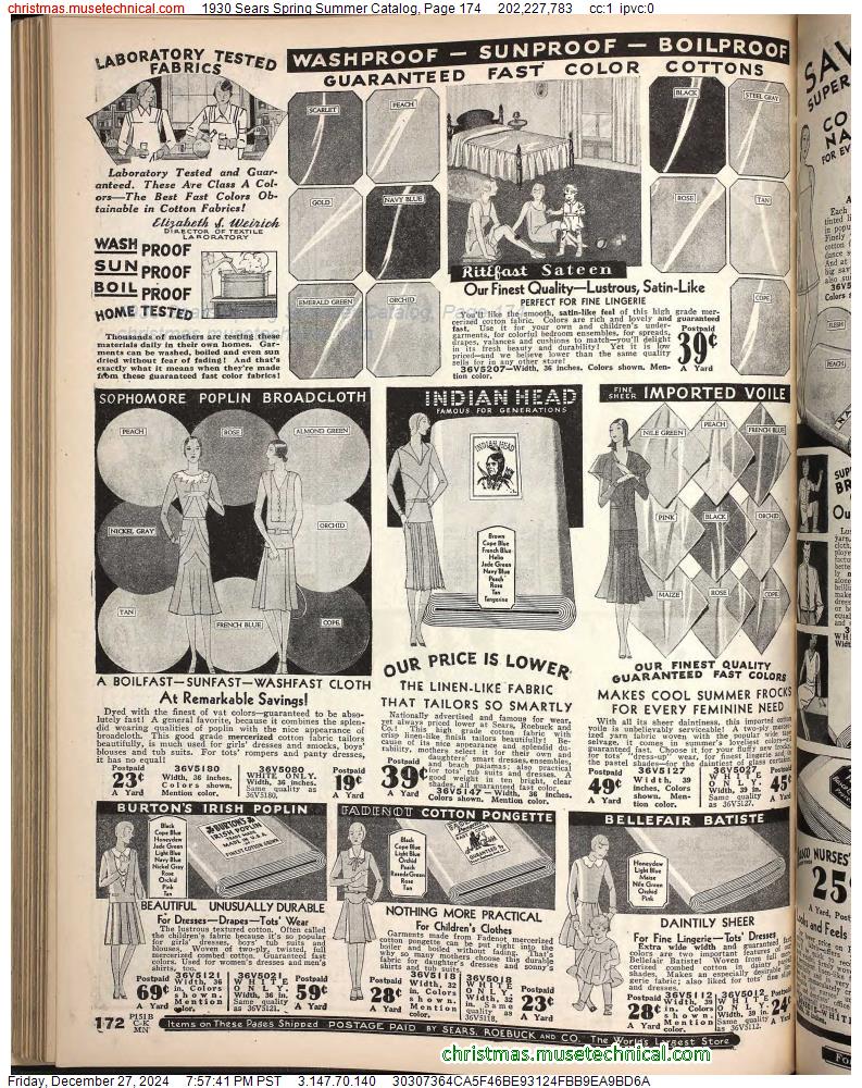 1930 Sears Spring Summer Catalog, Page 174