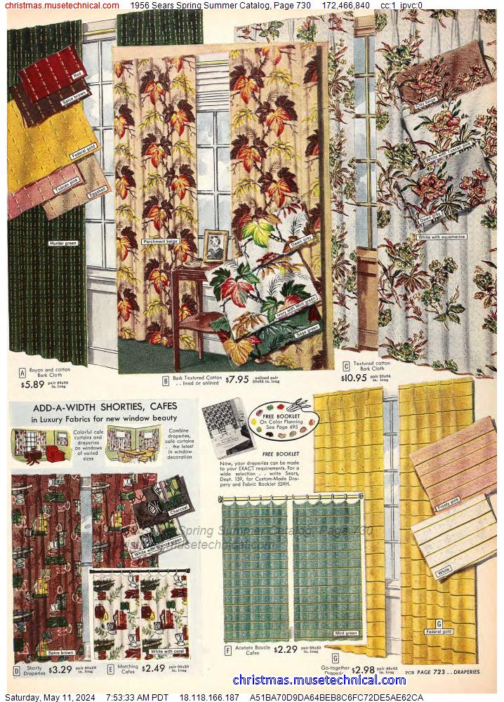 1956 Sears Spring Summer Catalog, Page 730