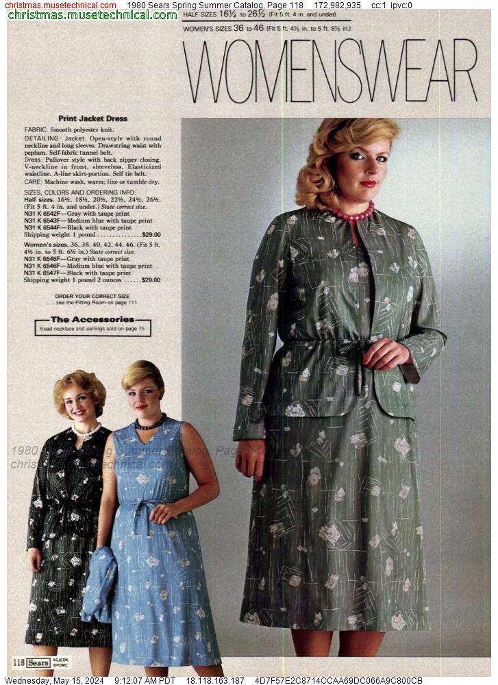 1980 Sears Spring Summer Catalog, Page 118