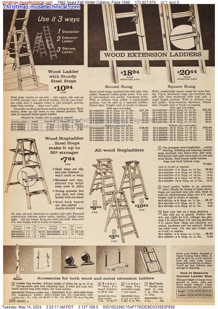 1962 Sears Fall Winter Catalog, Page 1086