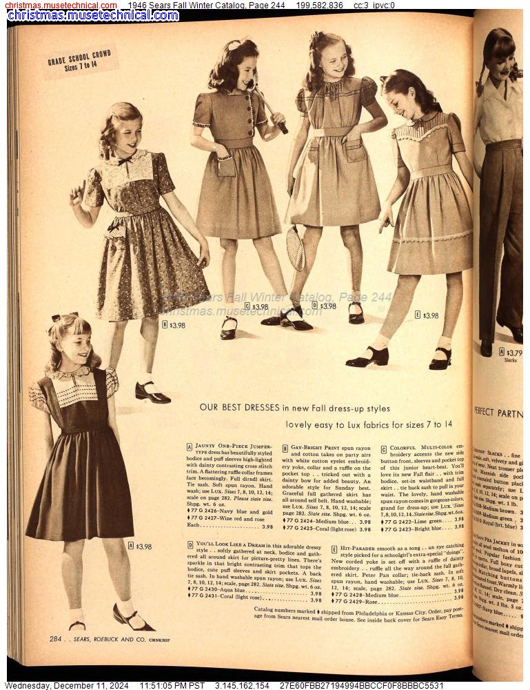 1946 Sears Fall Winter Catalog, Page 244