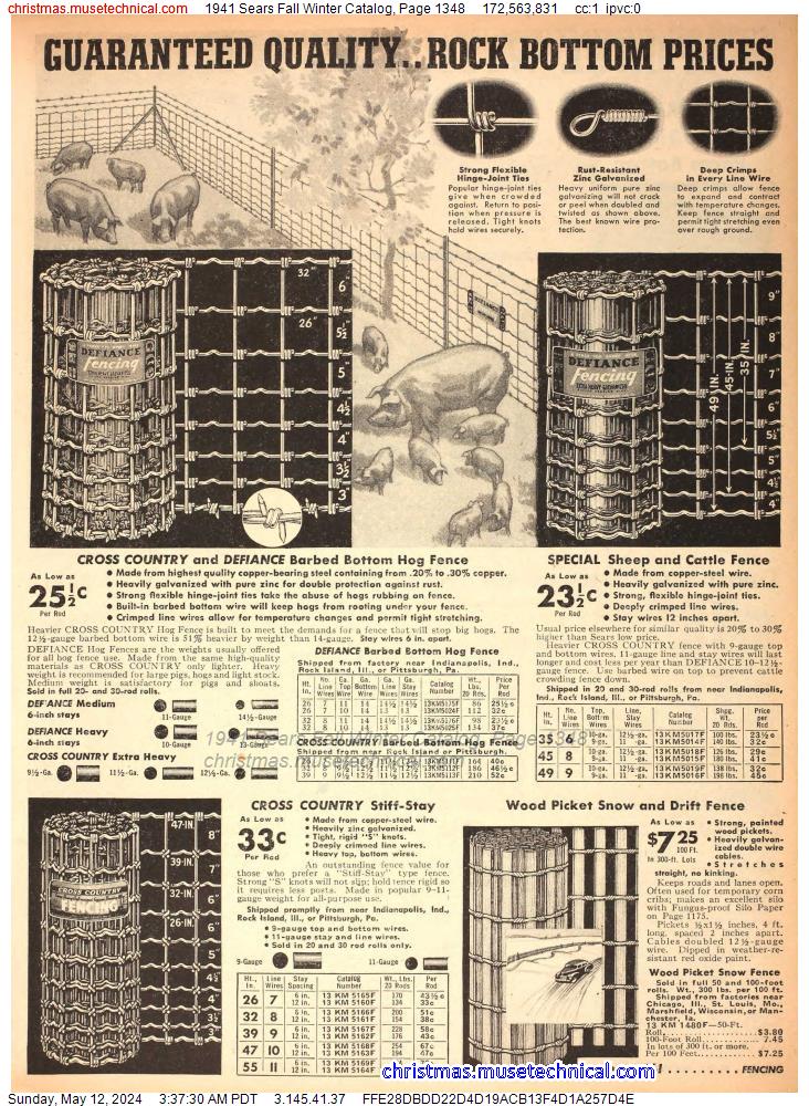 1941 Sears Fall Winter Catalog, Page 1348