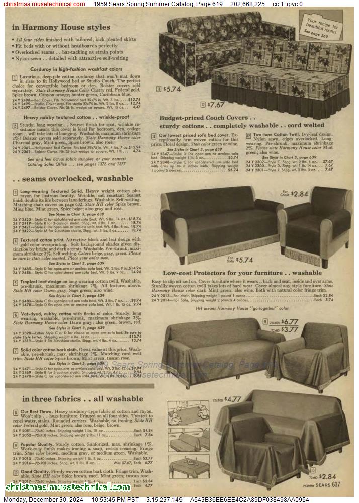 1959 Sears Spring Summer Catalog, Page 619