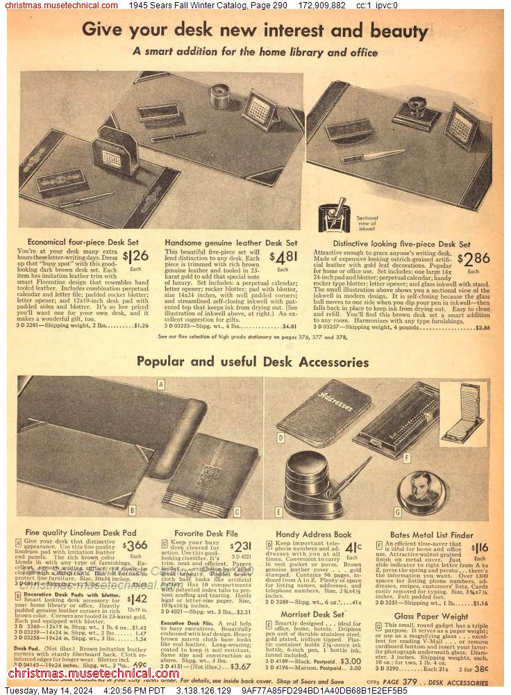 1945 Sears Fall Winter Catalog, Page 290