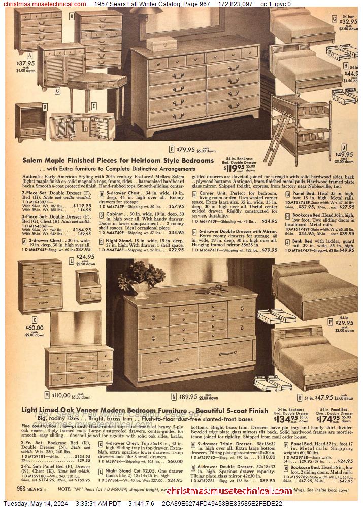 1957 Sears Fall Winter Catalog, Page 967