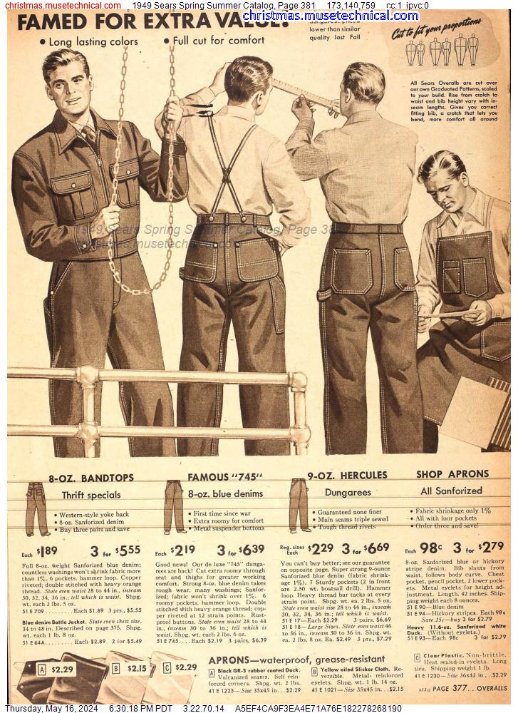 1949 Sears Spring Summer Catalog, Page 381