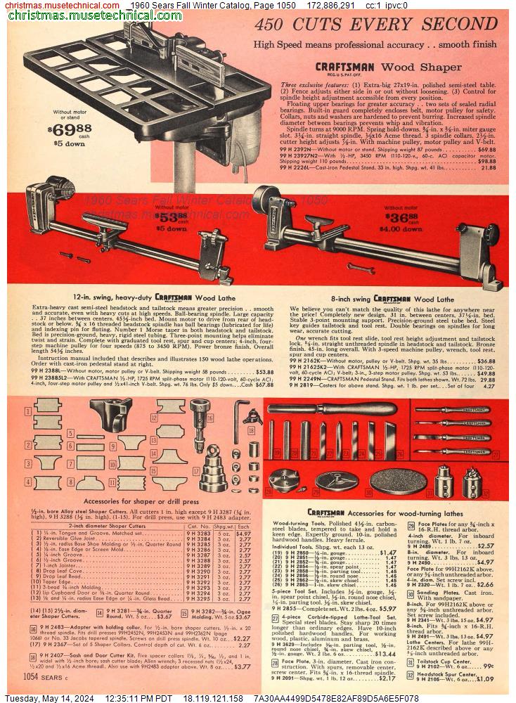 1960 Sears Fall Winter Catalog, Page 1050