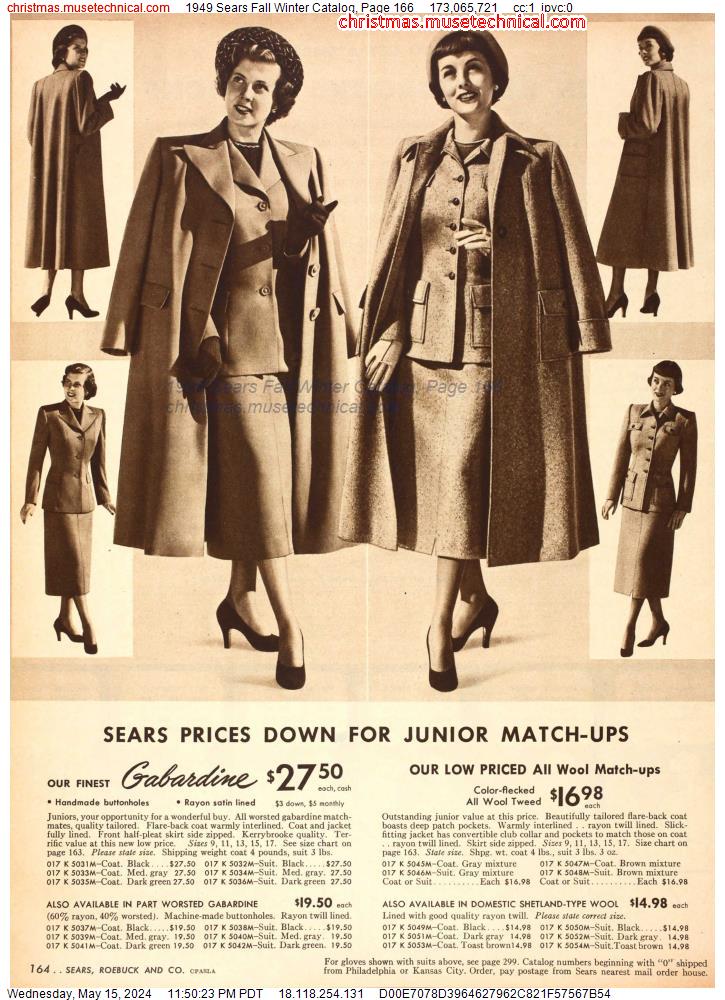 1949 Sears Fall Winter Catalog, Page 166