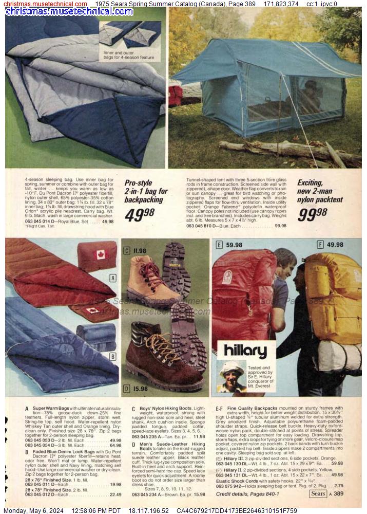 1975 Sears Spring Summer Catalog (Canada), Page 389