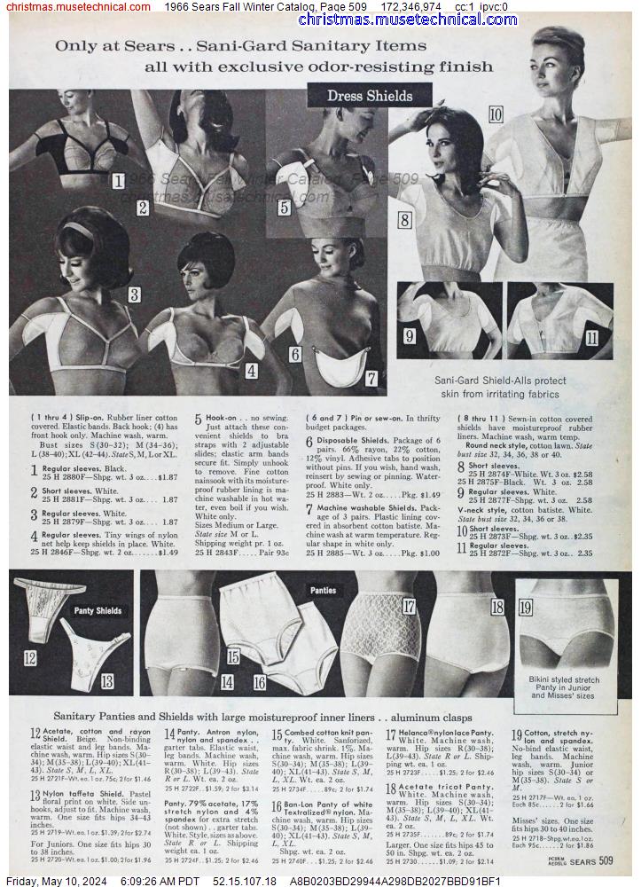 1966 Sears Fall Winter Catalog, Page 509