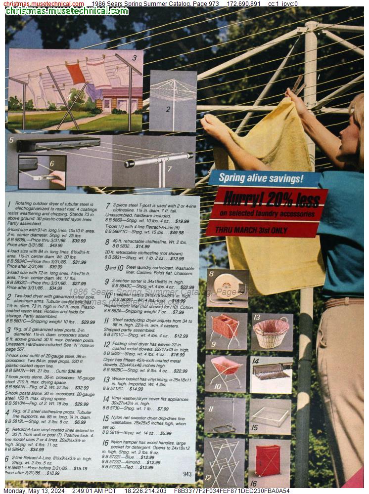 1986 Sears Spring Summer Catalog, Page 973