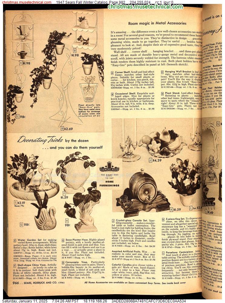 1947 Sears Fall Winter Catalog, Page 982