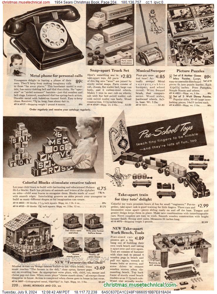 1954 Sears Christmas Book, Page 204