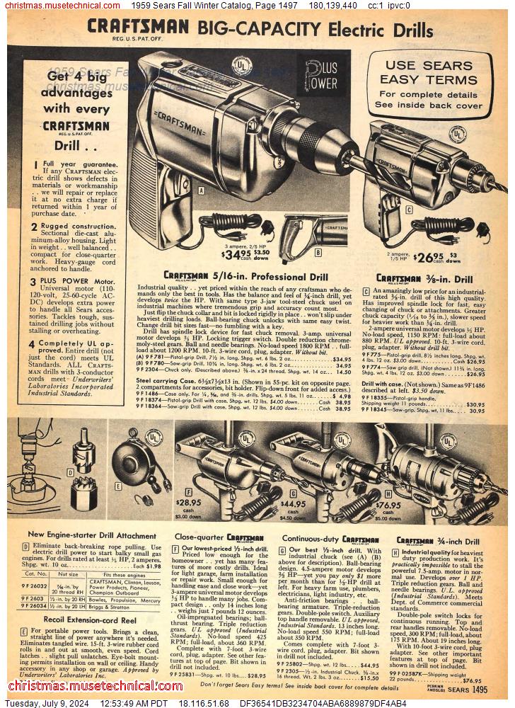 1959 Sears Fall Winter Catalog, Page 1497