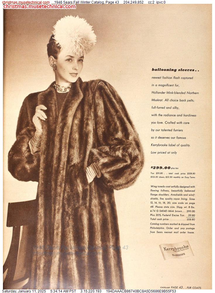 1946 Sears Fall Winter Catalog, Page 43