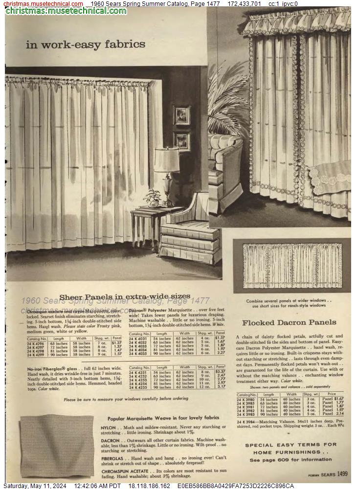 1960 Sears Spring Summer Catalog, Page 1477