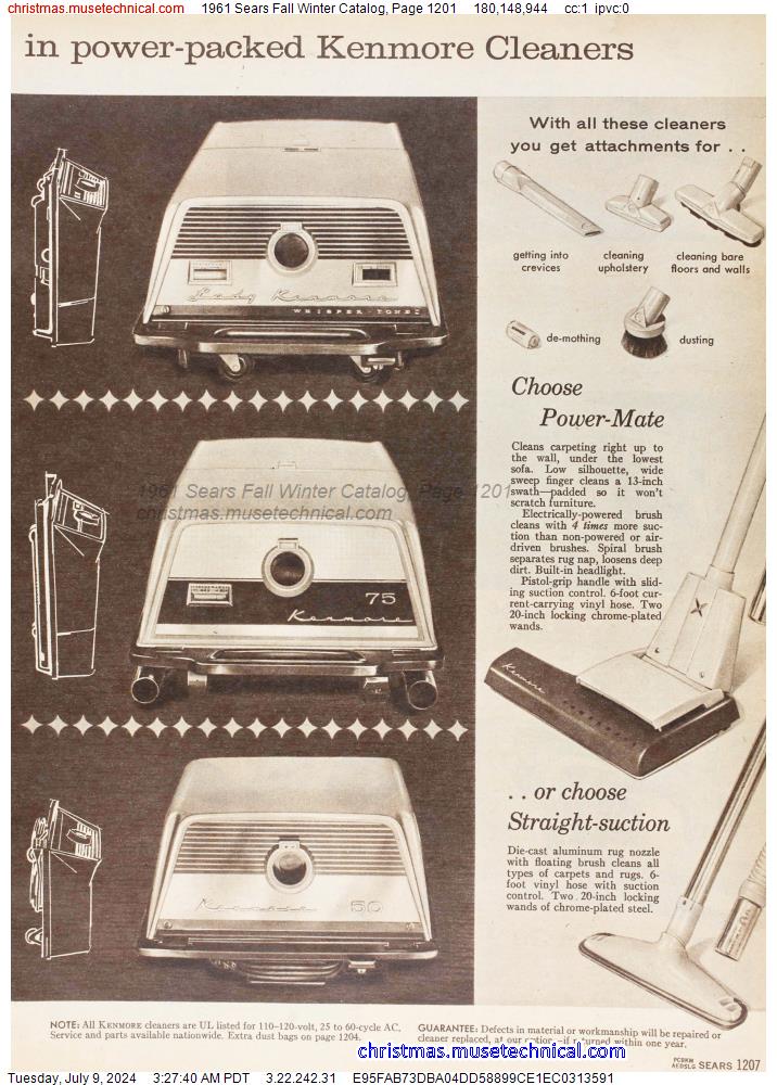 1961 Sears Fall Winter Catalog, Page 1201