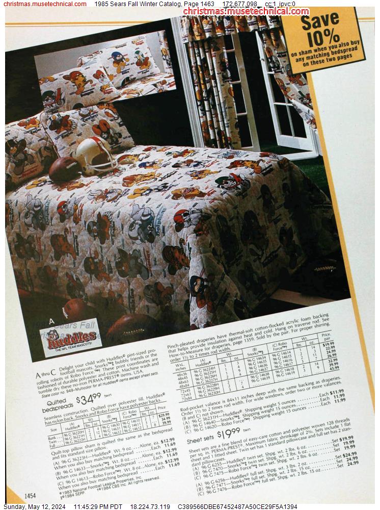 1985 Sears Fall Winter Catalog, Page 1463