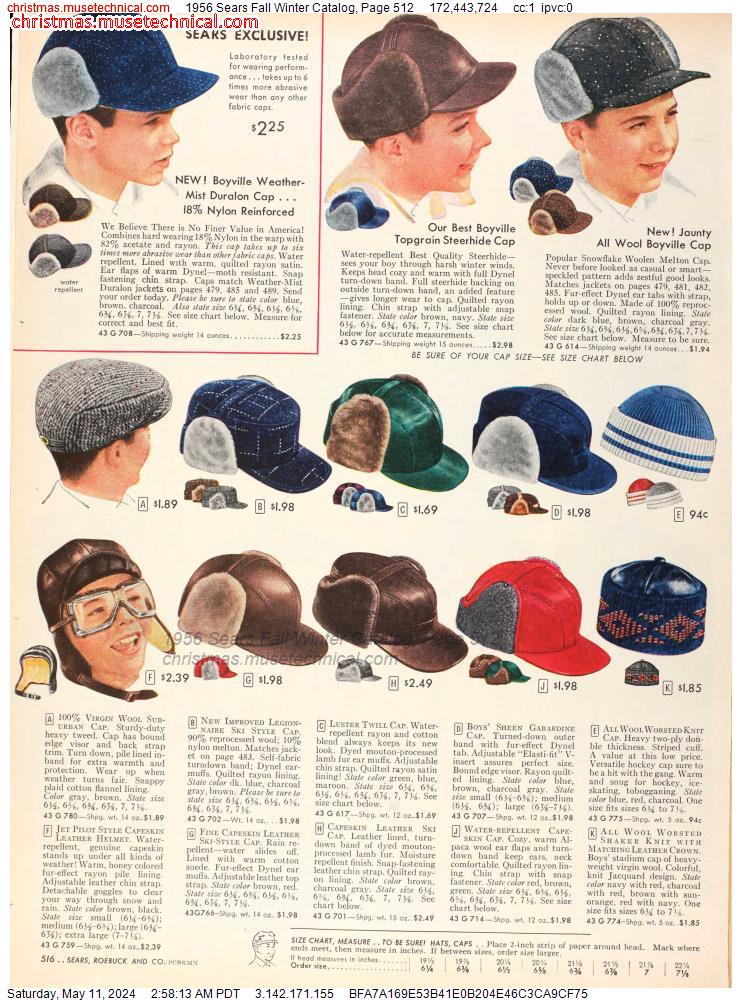 1956 Sears Fall Winter Catalog, Page 512