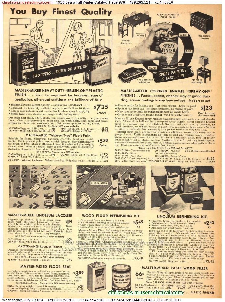 1950 Sears Fall Winter Catalog, Page 978