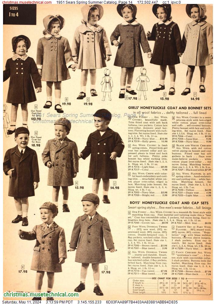 1951 Sears Spring Summer Catalog, Page 14