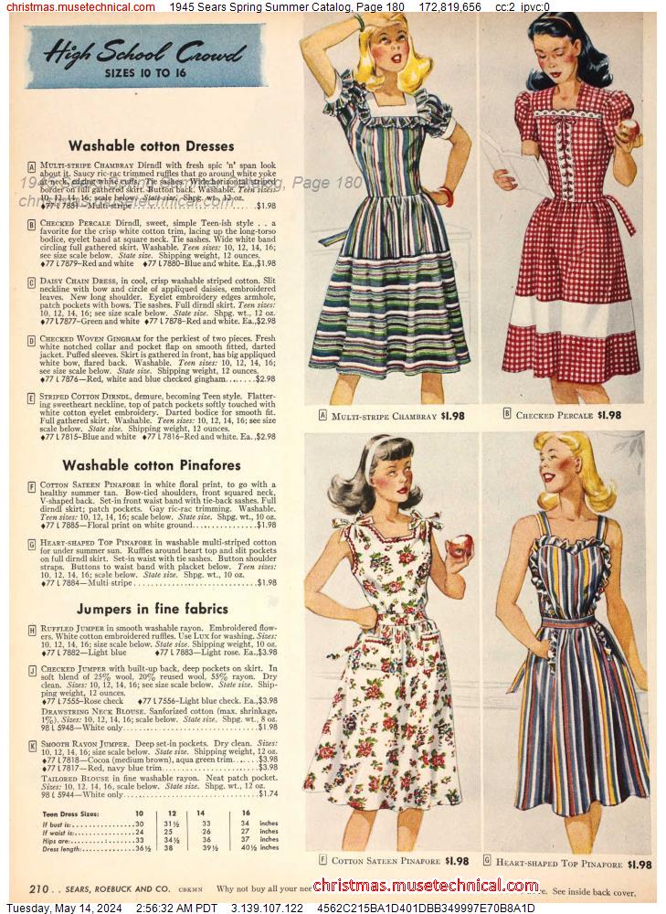 1945 Sears Spring Summer Catalog, Page 180