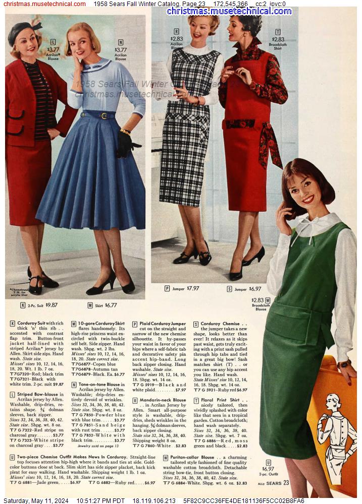 1958 Sears Fall Winter Catalog, Page 23