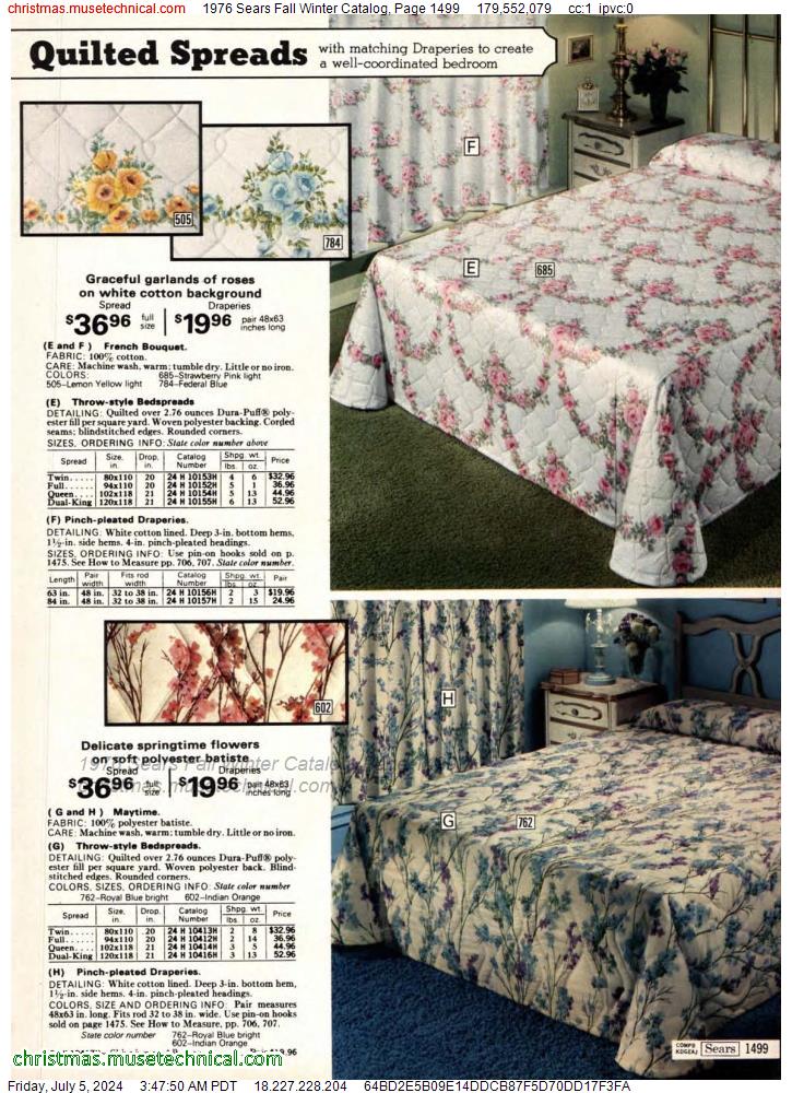 1976 Sears Fall Winter Catalog, Page 1499