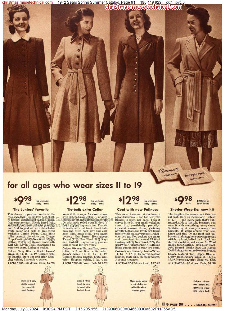 1942 Sears Spring Summer Catalog, Page 91