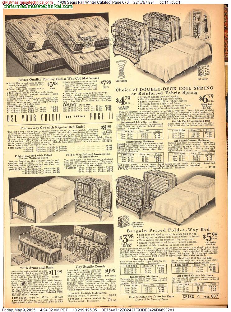 1939 Sears Fall Winter Catalog, Page 670