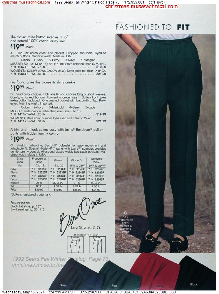 1992 Sears Fall Winter Catalog, Page 73