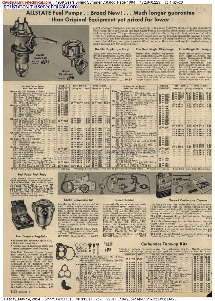 1959 Sears Spring Summer Catalog, Page 1094