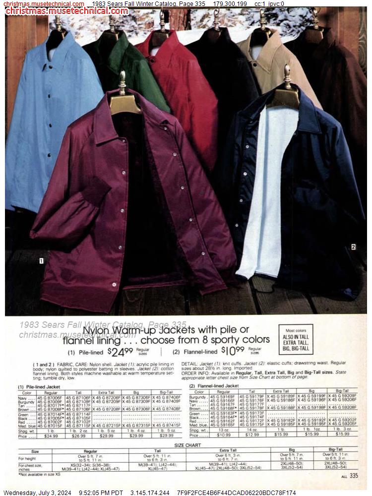 1983 Sears Fall Winter Catalog, Page 335