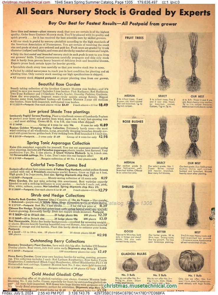 1946 Sears Spring Summer Catalog, Page 1305