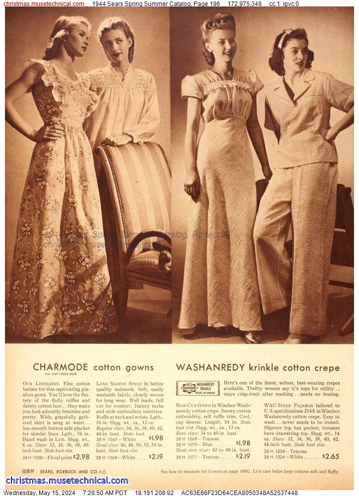 1944 Sears Spring Summer Catalog, Page 196