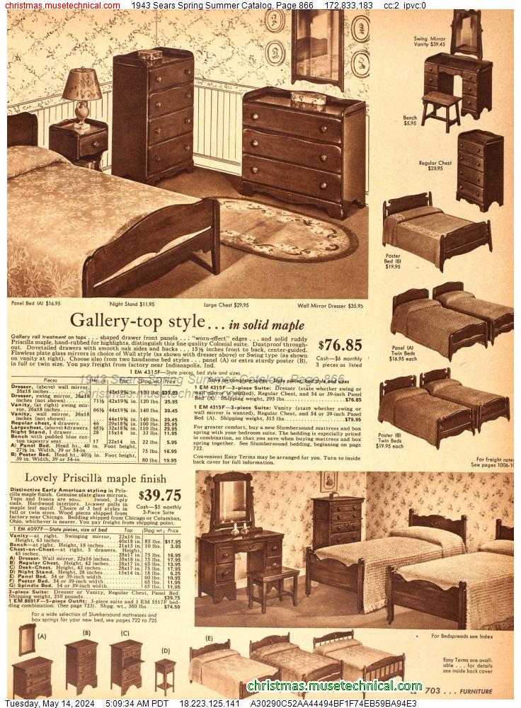 1943 Sears Spring Summer Catalog, Page 866