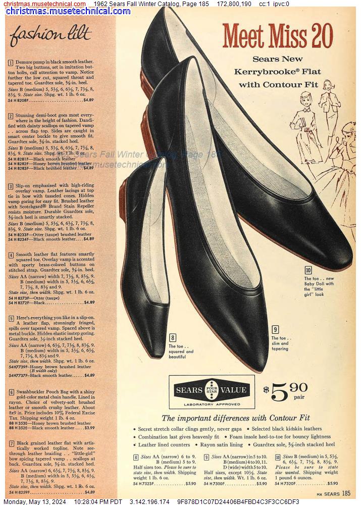 1962 Sears Fall Winter Catalog, Page 185