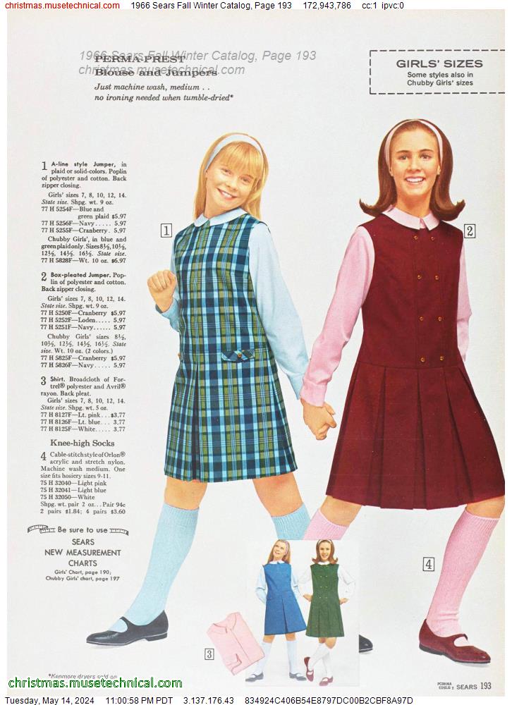 1966 Sears Fall Winter Catalog, Page 193