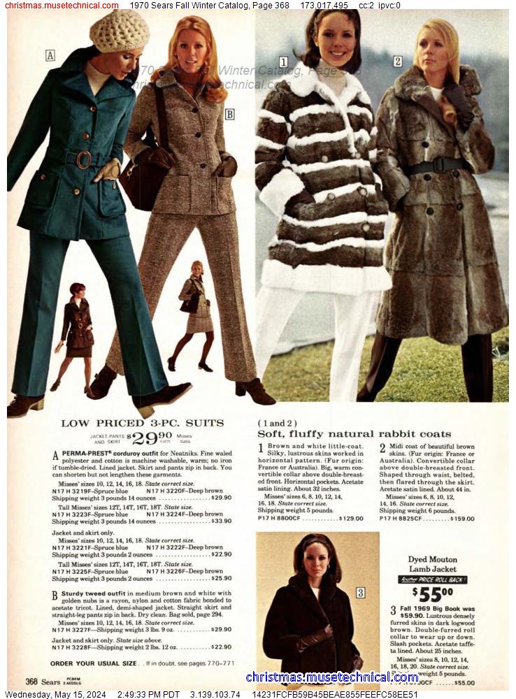 1970 Sears Fall Winter Catalog, Page 368