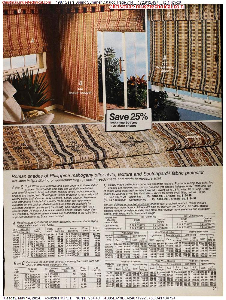 1987 Sears Spring Summer Catalog, Page 714