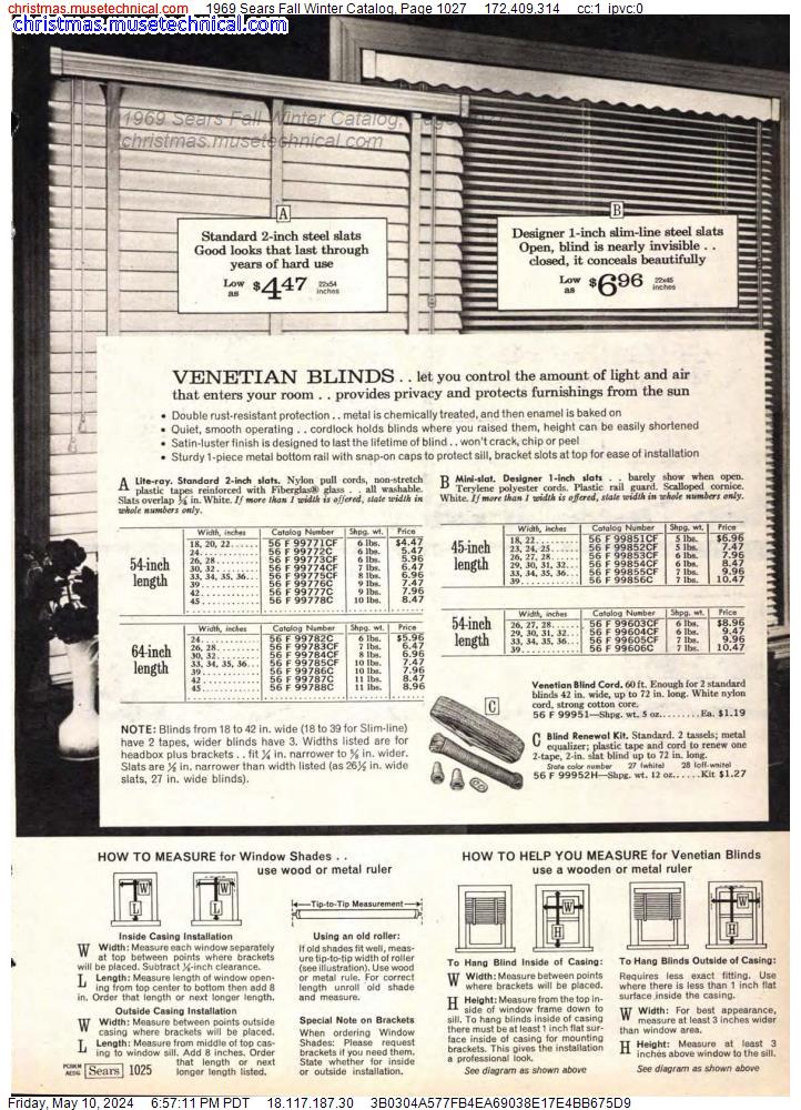 1969 Sears Fall Winter Catalog, Page 1027
