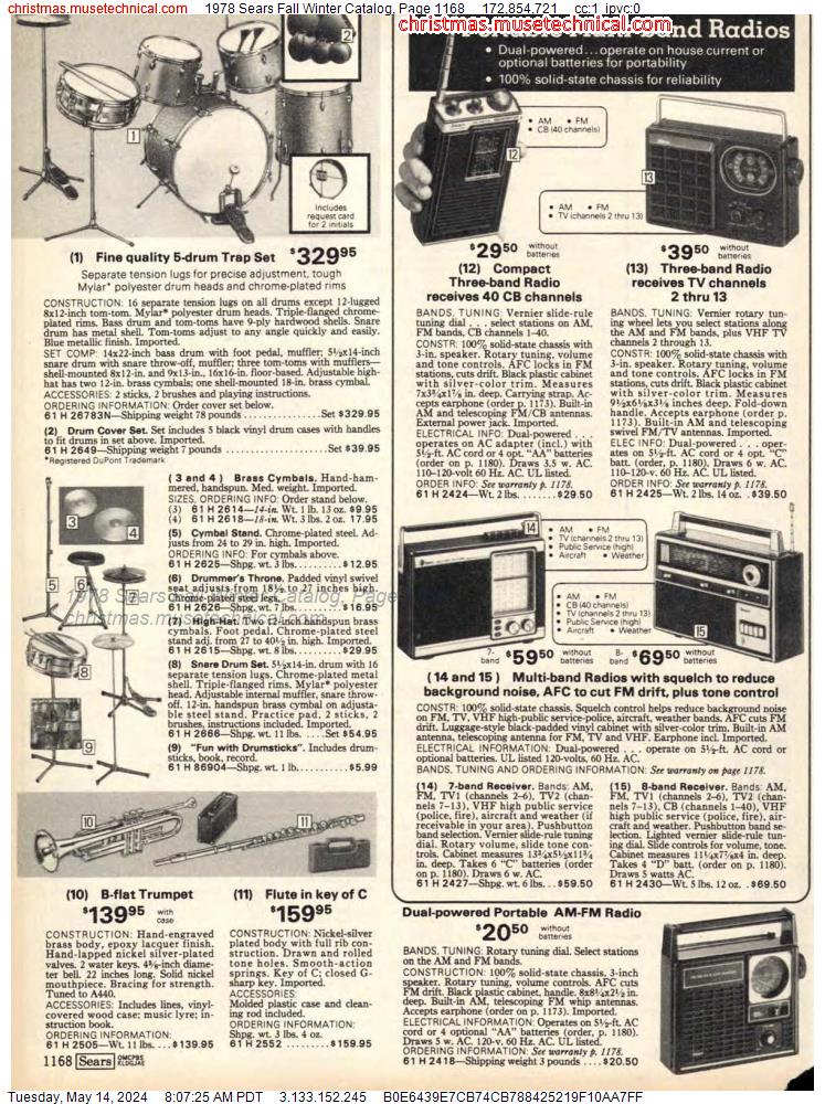 1978 Sears Fall Winter Catalog, Page 1168